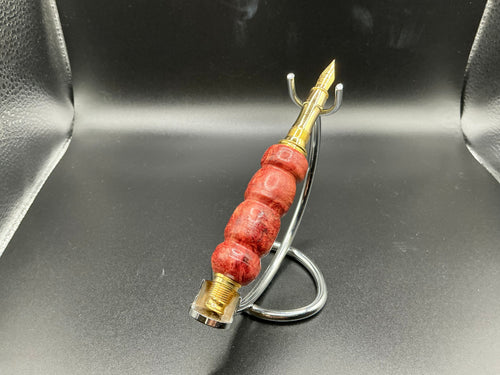 Writing Wand Body - Red dyed Box Elder Burl 2